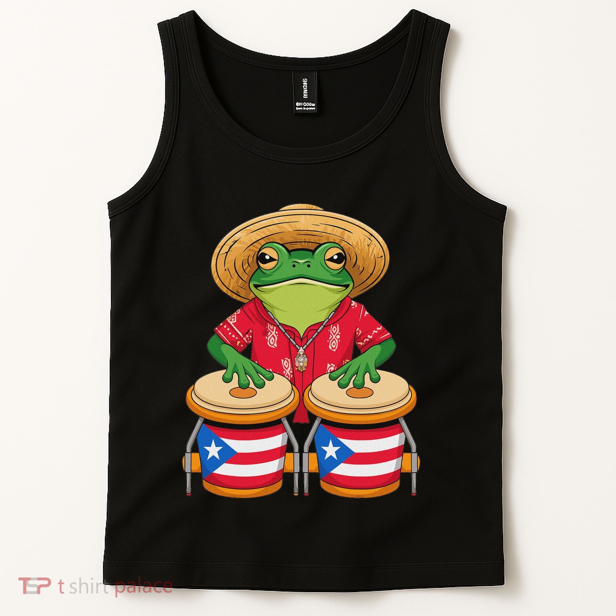 Frog Coqui Taino Boricua Puerto Rico Flag Tank Top