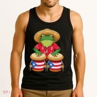 Frog Coqui Taino Boricua Puerto Rico Flag Tank Top thumb 3