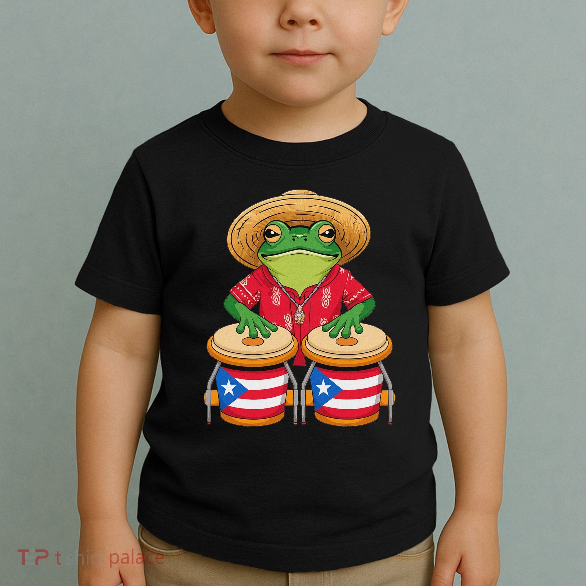 Frog Coqui Taino Boricua Puerto Rico Flag Toddler T-Shirt