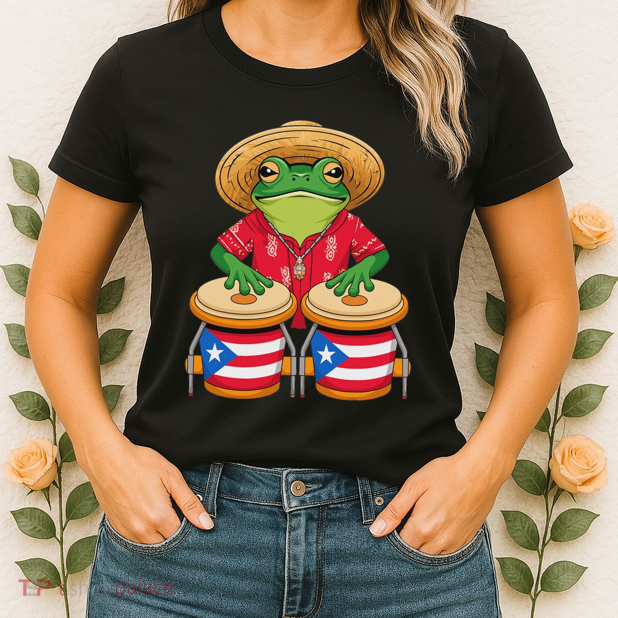 Frog Coqui Taino Boricua Puerto Rico Flag Women's T-Shirt