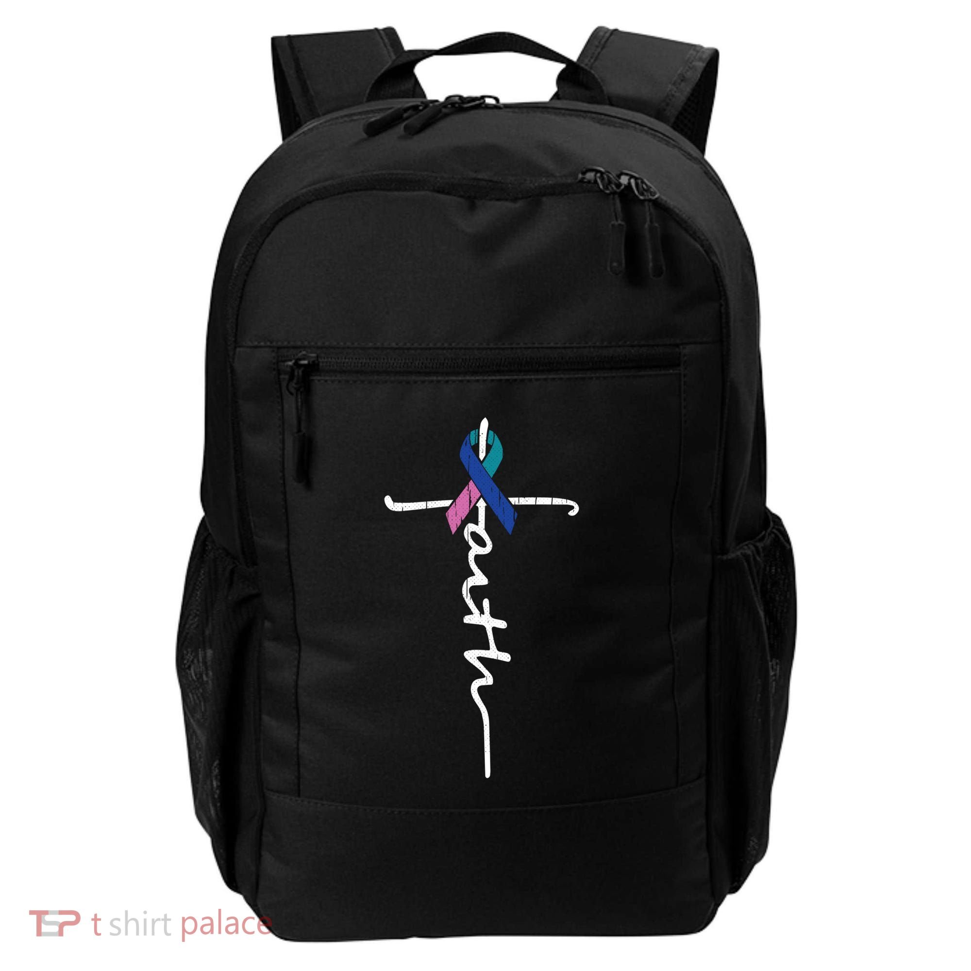 Faith Cross Thyroid Cancer Awareness Warrior Survivor Cute Gift Backpack