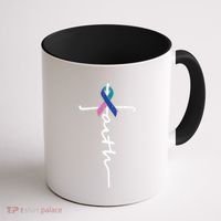Faith Cross Thyroid Cancer Awareness Warrior Survivor Cute Gift Coffee Mug thumb 1