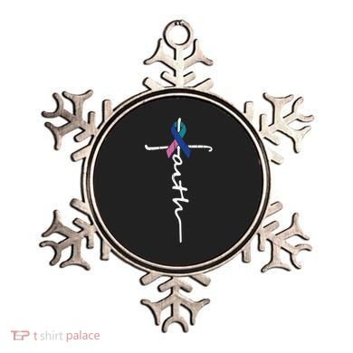 Faith Cross Thyroid Cancer Awareness Warrior Survivor Cute Gift Ornament