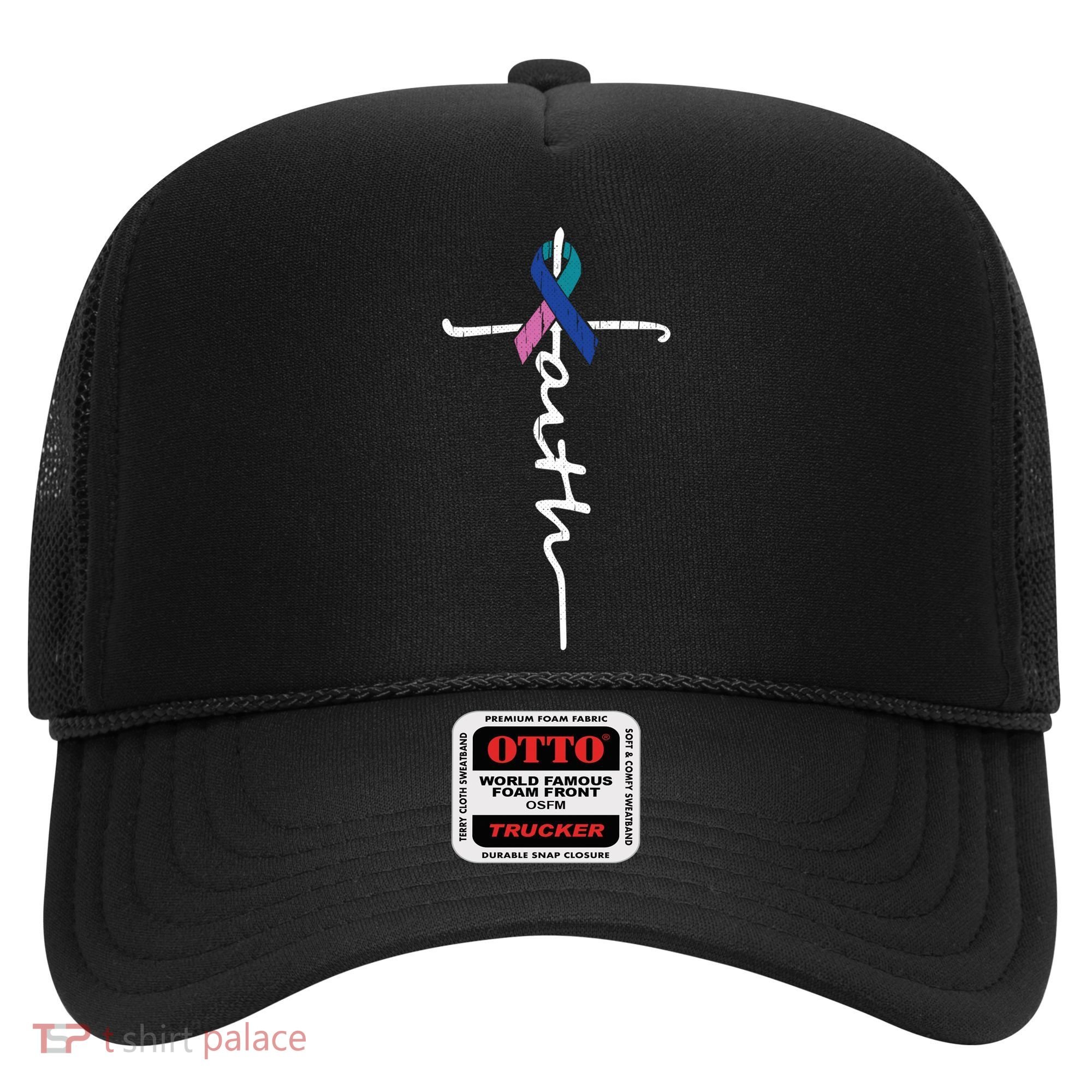 Faith Cross Thyroid Cancer Awareness Warrior Survivor Cute Gift Hat