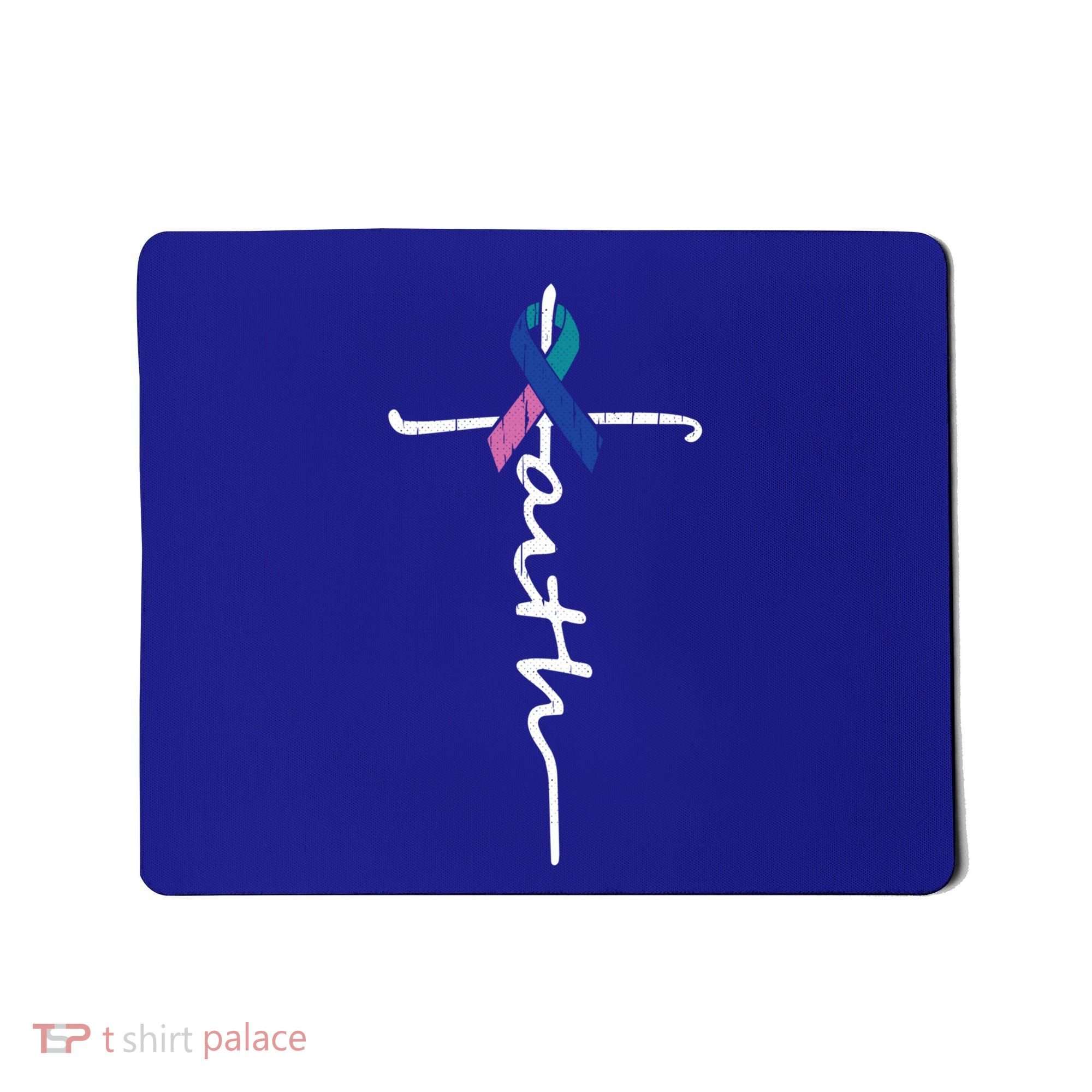 Faith Cross Thyroid Cancer Awareness Warrior Survivor Cute Gift Mousepad