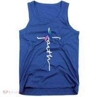 Faith Cross Thyroid Cancer Awareness Warrior Survivor Cute Gift Tank Top thumb 0