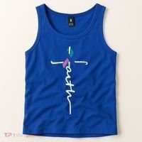 Faith Cross Thyroid Cancer Awareness Warrior Survivor Cute Gift Tank Top thumb 2
