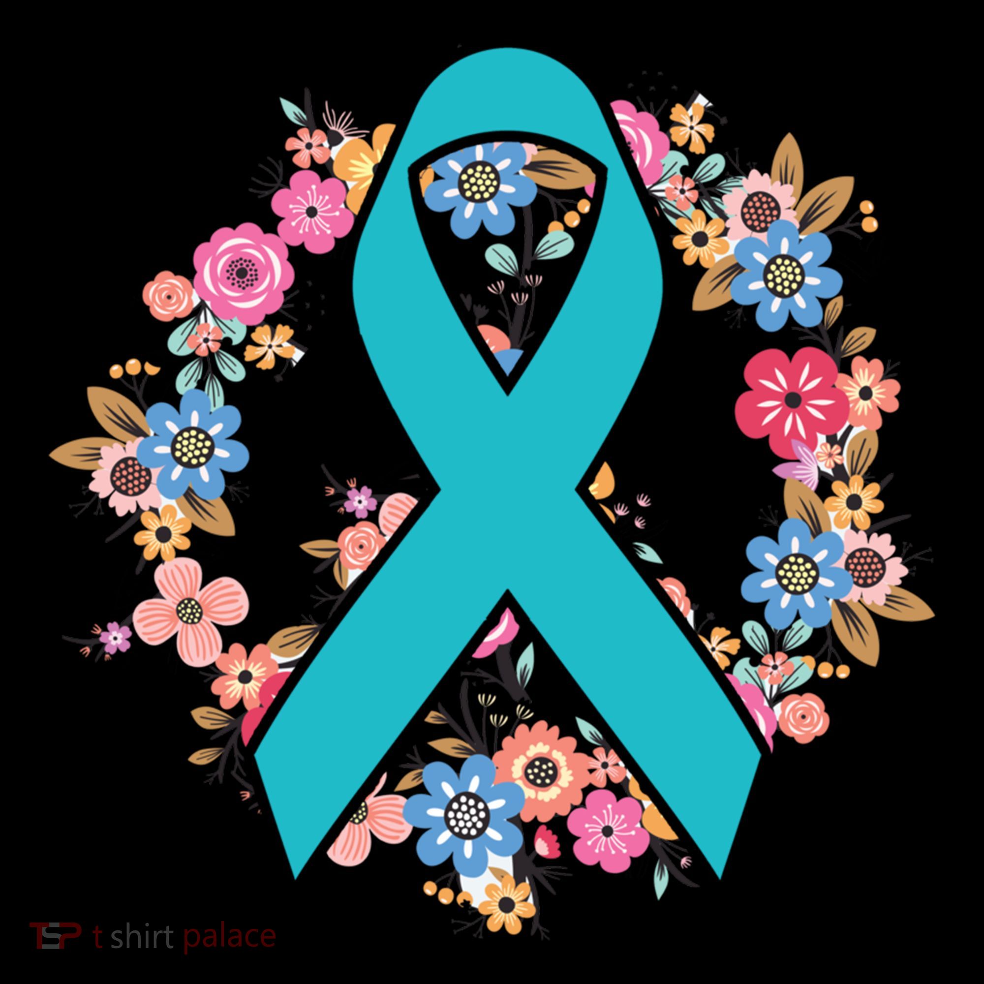 Flower Crown Teal Ribbon Ovarian Cancer Awareness Meaningful Gift Coffee Mug