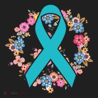 Flower Crown Teal Ribbon Ovarian Cancer Awareness Meaningful Gift Hat thumb 2
