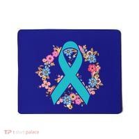 Flower Crown Teal Ribbon Ovarian Cancer Awareness Meaningful Gift Mousepad thumb 0