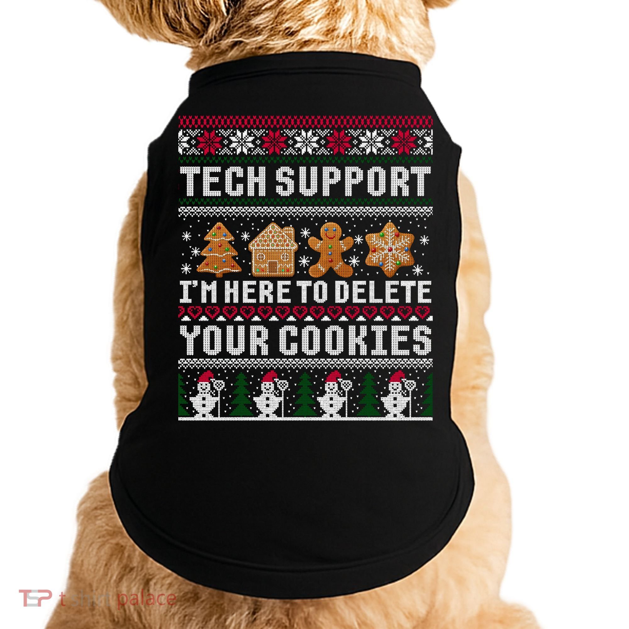 Funny Christmas Tech Support Shirt Computer Programmer Gift Doggie Tank