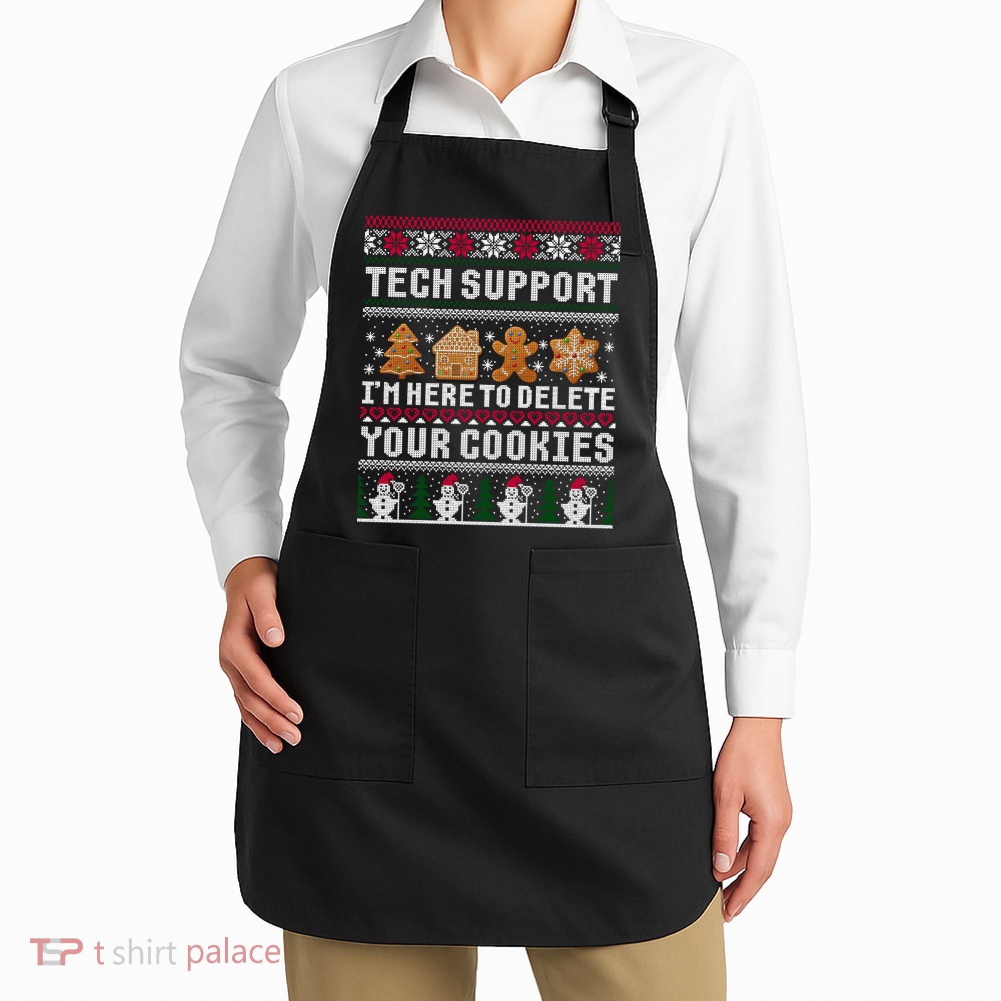 Funny Christmas Tech Support Shirt Computer Programmer Gift Apron