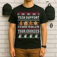 Funny Christmas Tech Support Shirt Computer Programmer Gift T-Shirt thumb 6