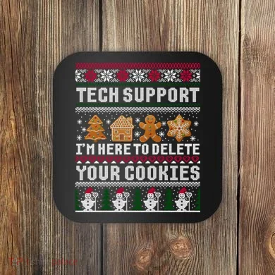 Funny Christmas Tech Support Shirt Computer Programmer Gift Coaster