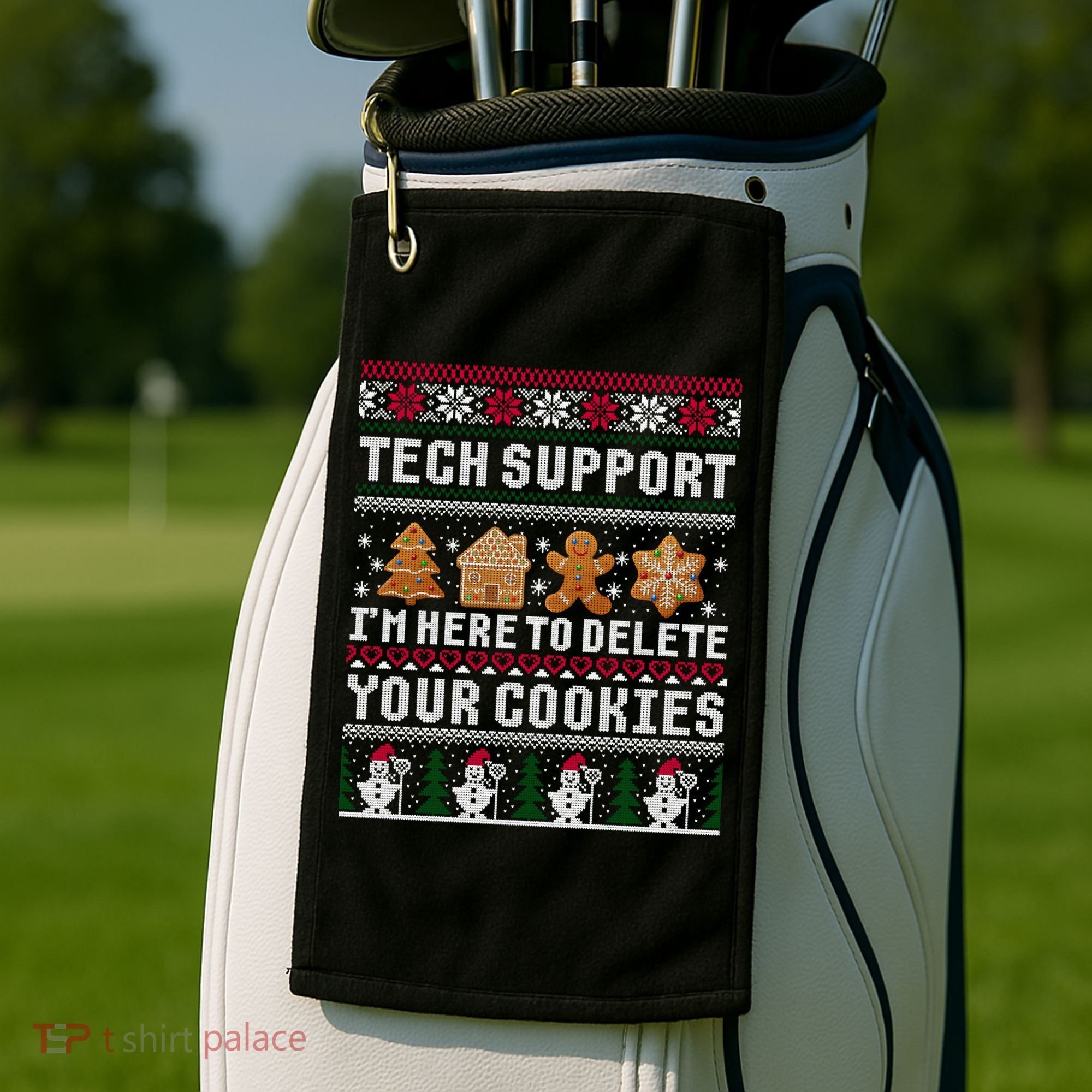 Funny Christmas Tech Support Shirt Computer Programmer Gift Golf Towel