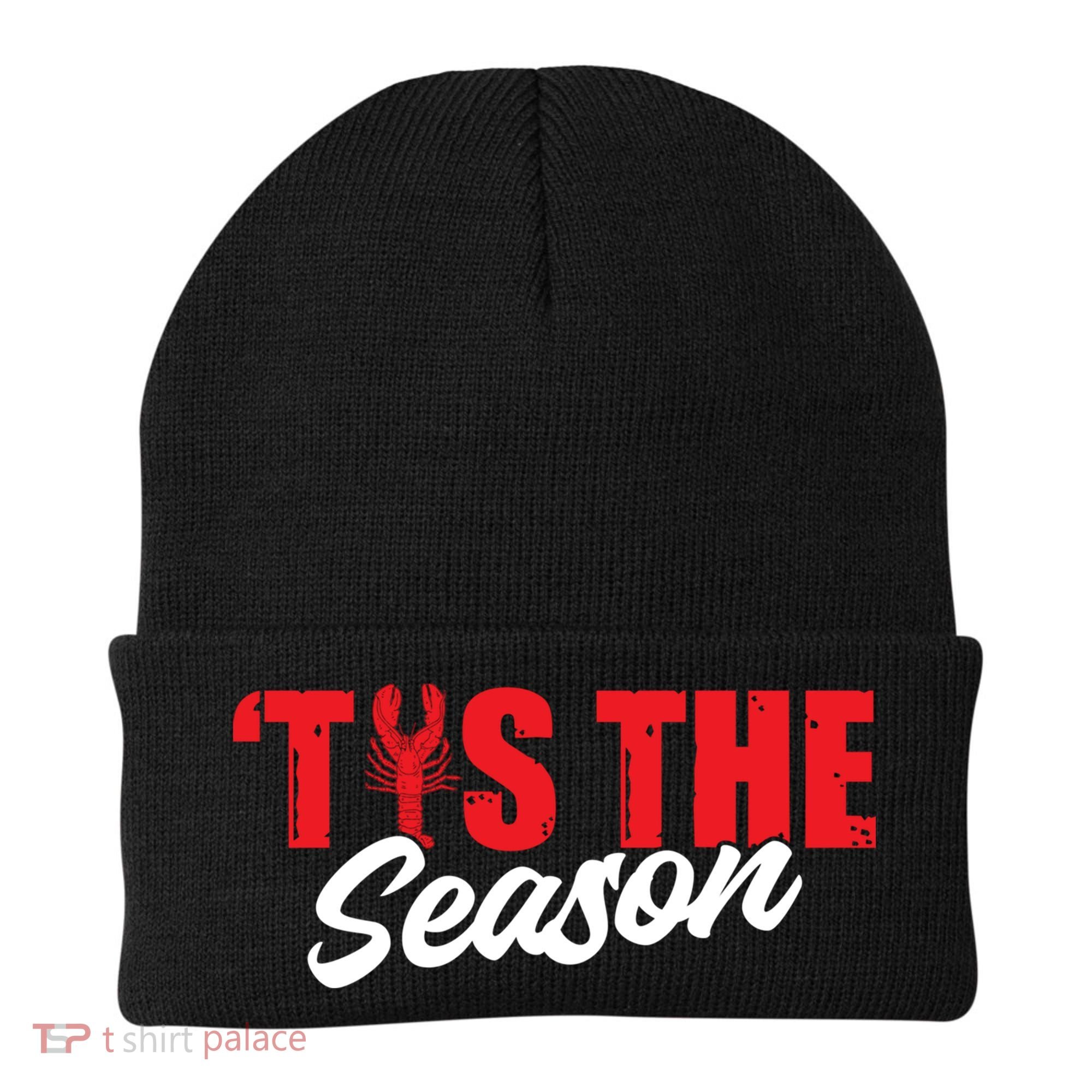 Funny Crayfish Tis The Season Crawfish Boil Cute Gift Beanie