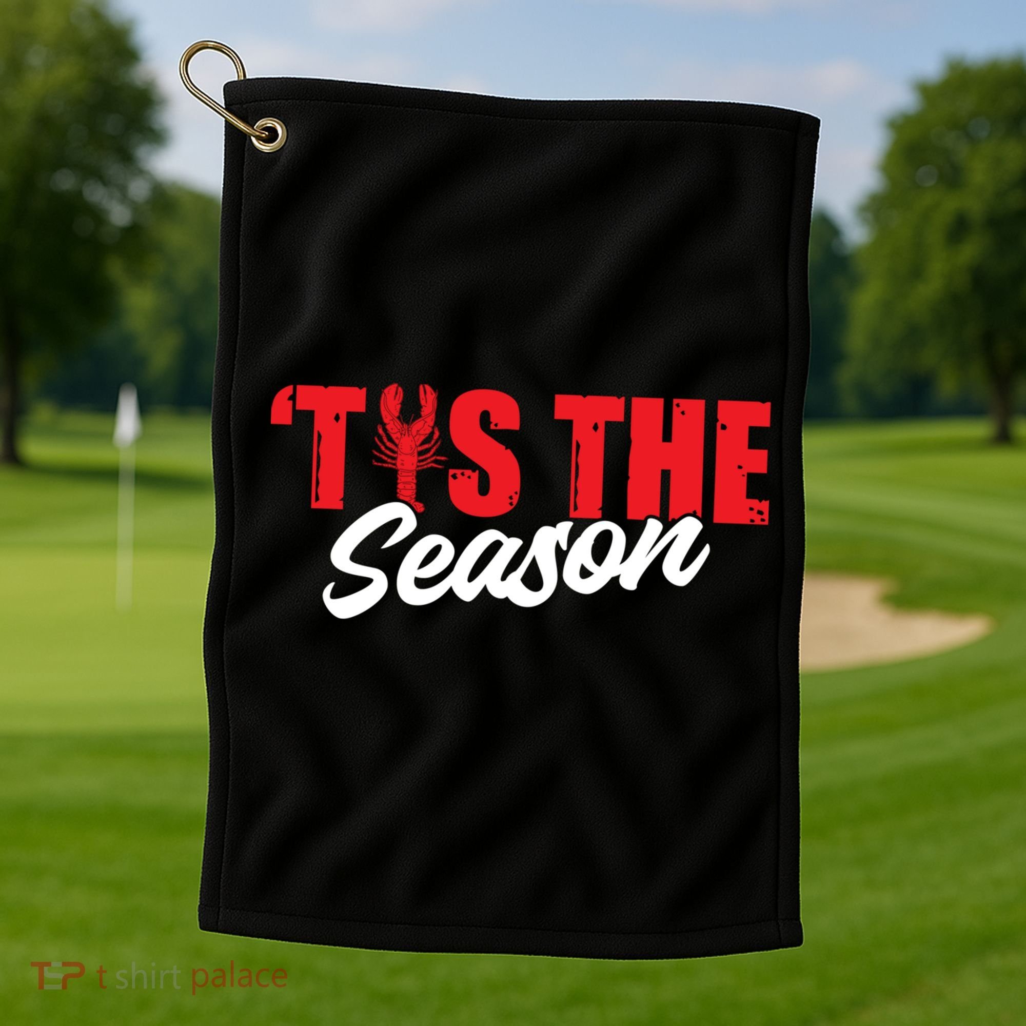 Funny Crayfish Tis The Season Crawfish Boil Cute Gift Golf Towel