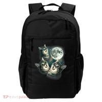 Funny Cat Three Cat Moon 3 Wolfs Cute Kitten Graphic Backpack thumb 0