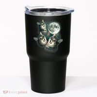 Funny Cat Three Cat Moon 3 Wolfs Cute Kitten Graphic Tumbler thumb 0