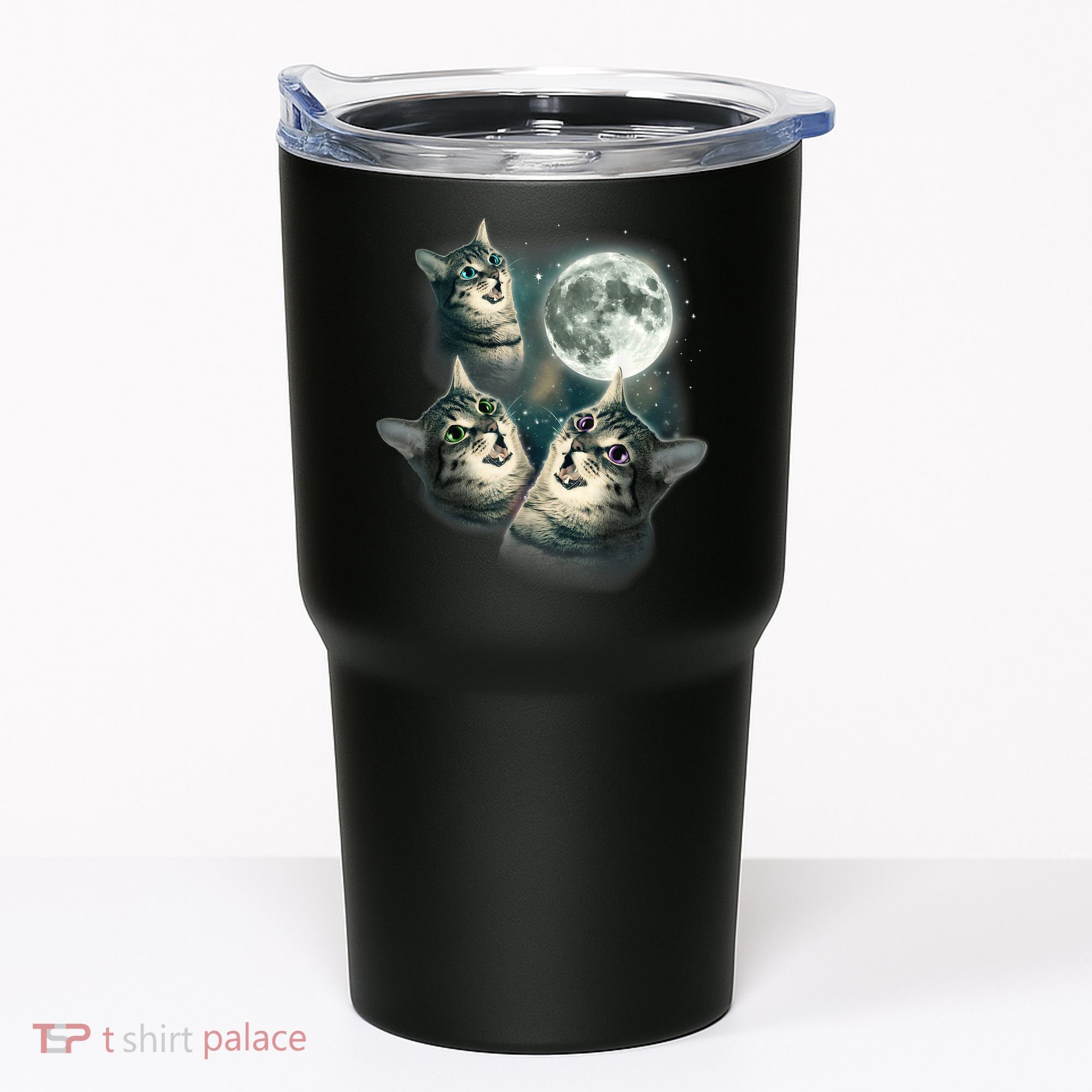 Funny Cat Three Cat Moon 3 Wolfs Cute Kitten Graphic Tumbler
