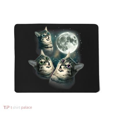 Funny Cat Three Cat Moon 3 Wolfs Cute Kitten Graphic Mousepad