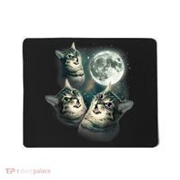 Funny Cat Three Cat Moon 3 Wolfs Cute Kitten Graphic Mousepad thumb 0