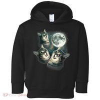 Funny Cat Three Cat Moon 3 Wolfs Cute Kitten Graphic Toddler Hoodie thumb 0