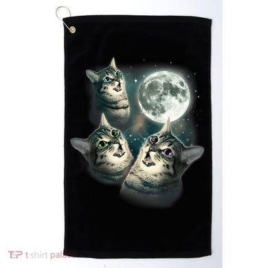 Funny Cat Three Cat Moon 3 Wolfs Cute Kitten Graphic Golf Towel