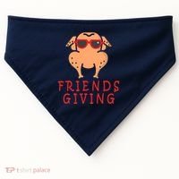 Friendsgiving Cool Thanksgiving Turkey Funny USA-Made Doggie Bandana thumb 0