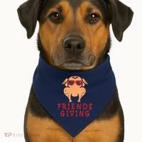 Friendsgiving Cool Thanksgiving Turkey Funny USA-Made Doggie Bandana thumb 1