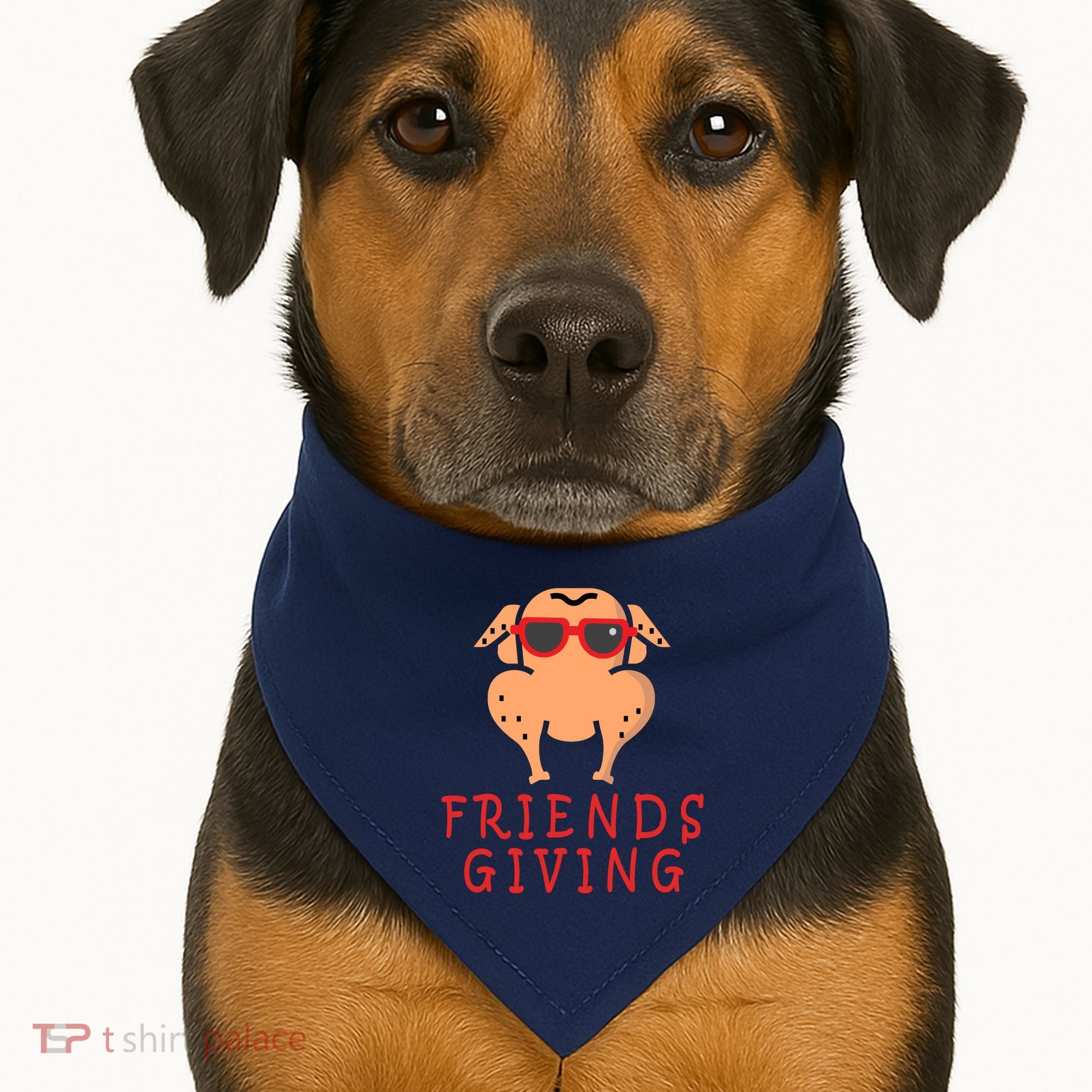 Friendsgiving Cool Thanksgiving Turkey Funny USA-Made Doggie Bandana