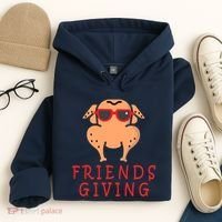 Friendsgiving Cool Thanksgiving Turkey Funny Hoodie thumb 4