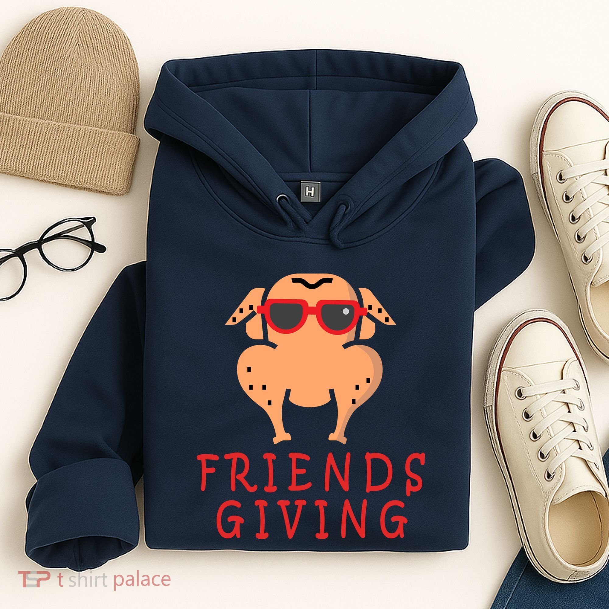 Friendsgiving Cool Thanksgiving Turkey Funny Hoodie