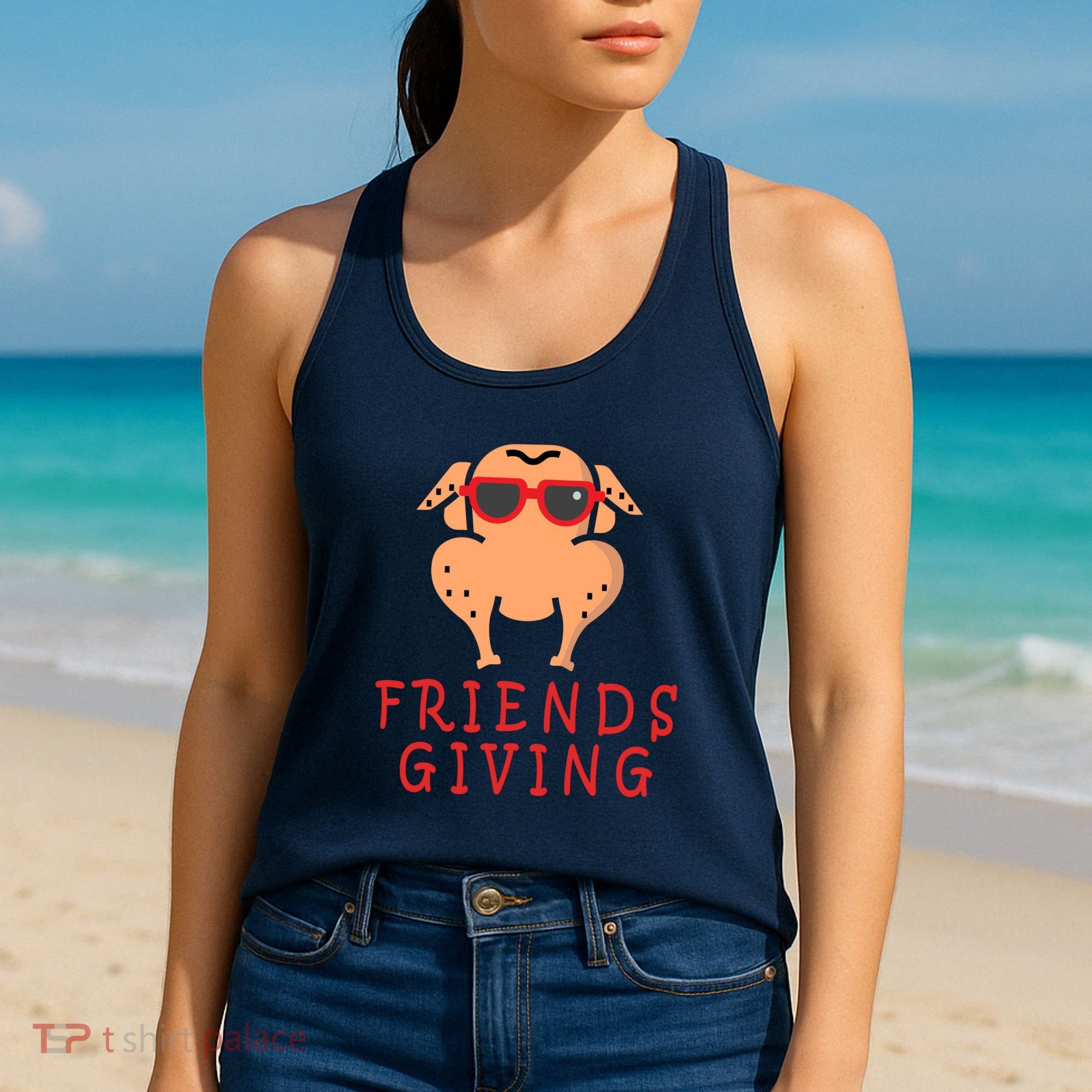 Friendsgiving Cool Thanksgiving Turkey Funny Women's Tank Top