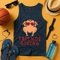 Friendsgiving Cool Thanksgiving Turkey Funny Tank Top thumb 4