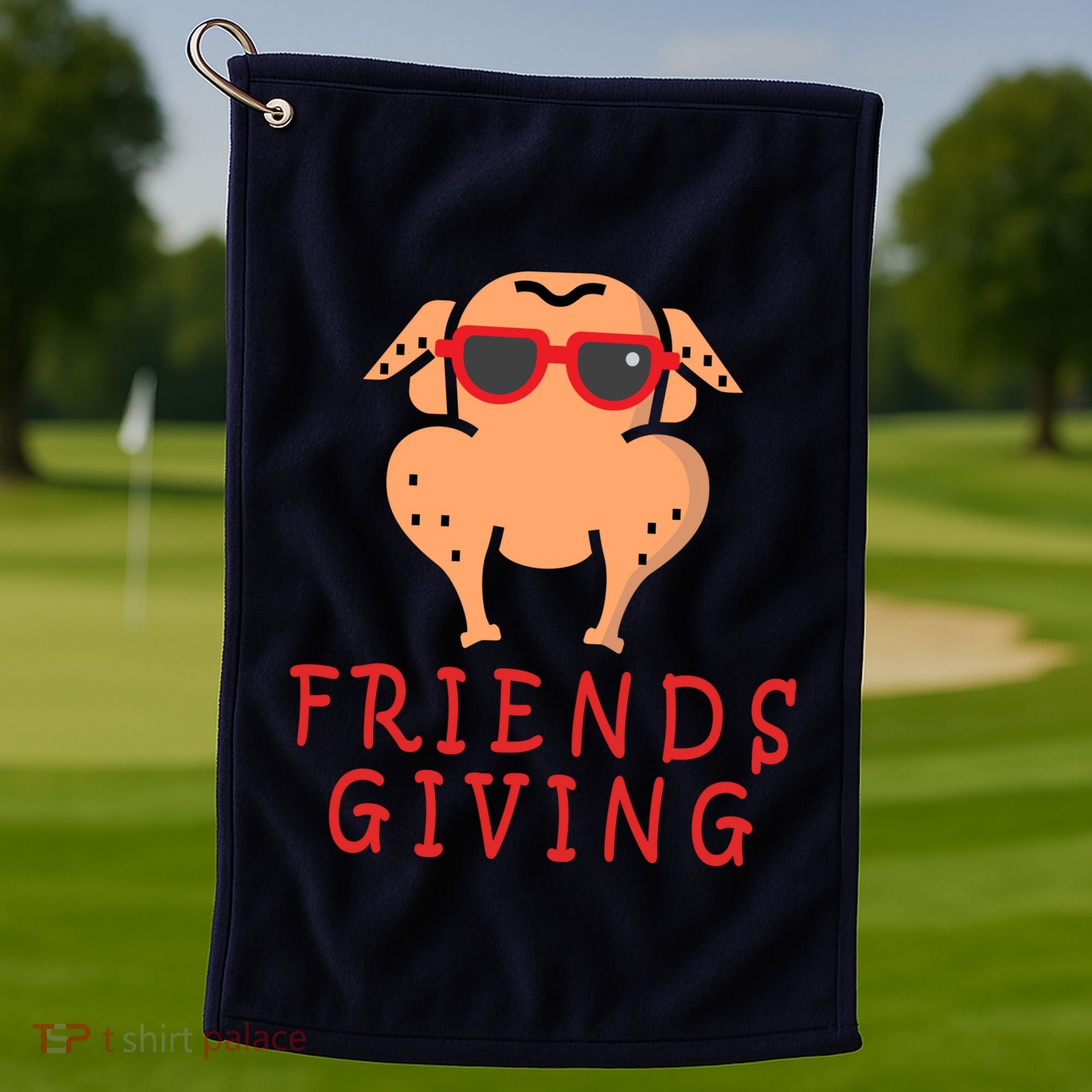 Friendsgiving Cool Thanksgiving Turkey Funny Golf Towel