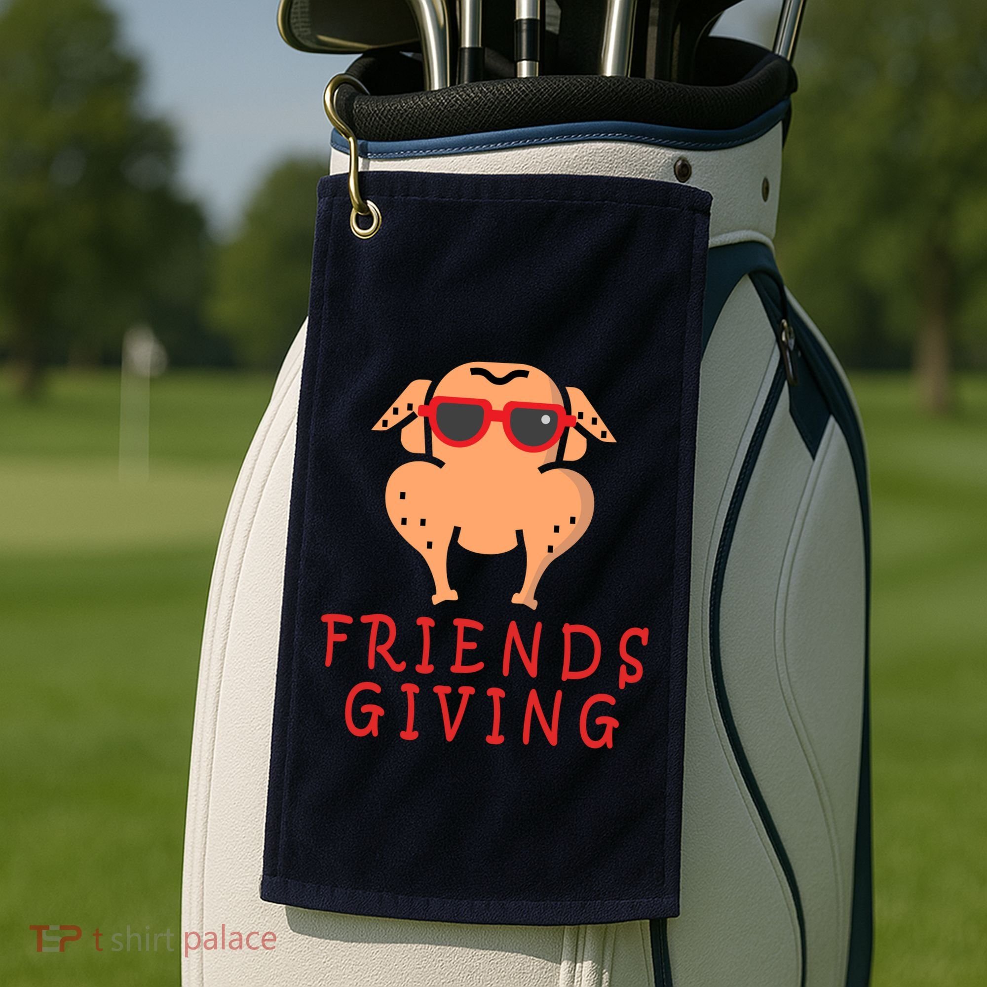 Friendsgiving Cool Thanksgiving Turkey Funny Golf Towel