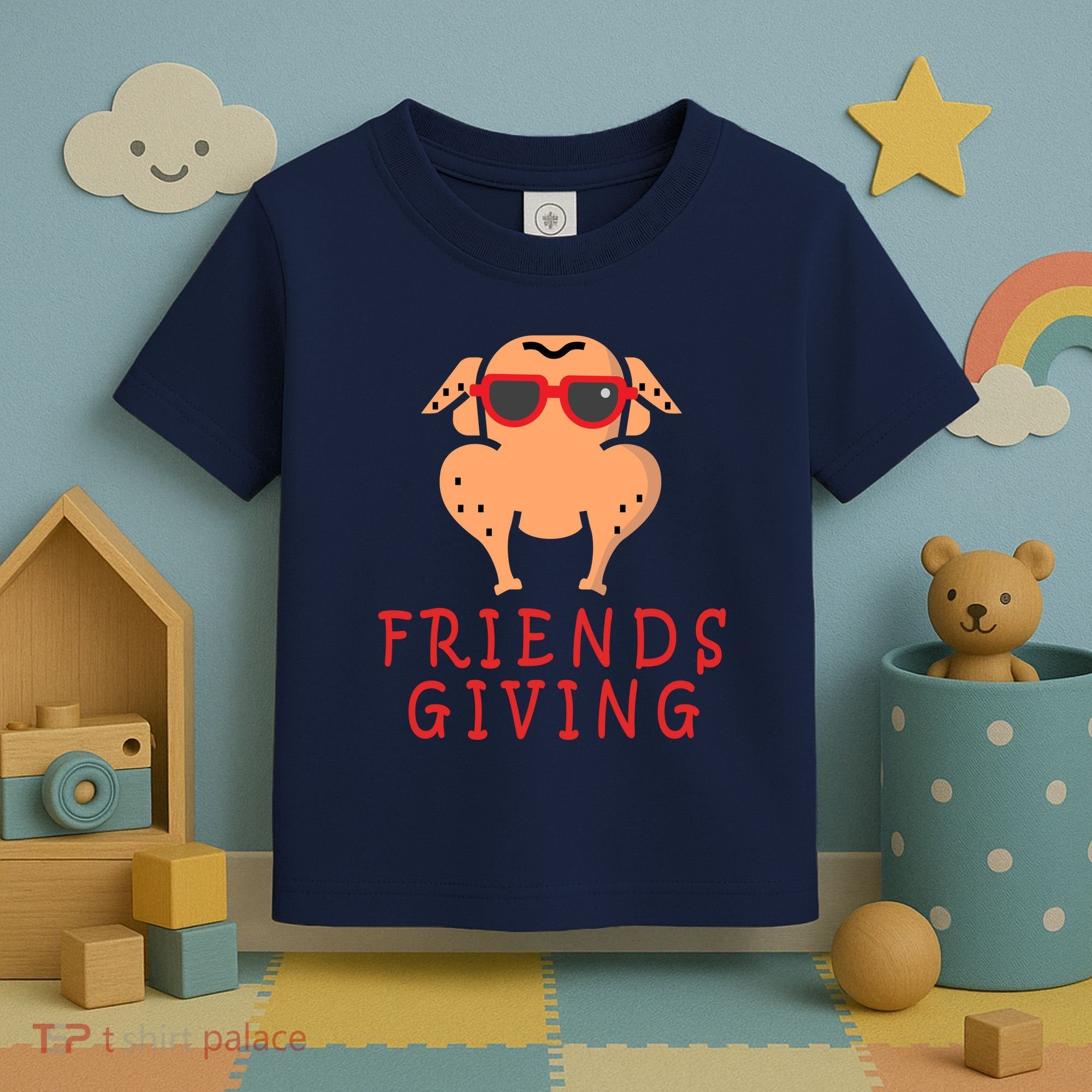 Friendsgiving Cool Thanksgiving Turkey Funny Toddler T-Shirt