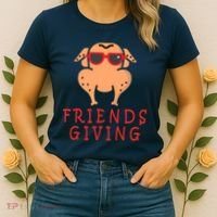 Friendsgiving Cool Thanksgiving Turkey Funny Women's T-Shirt thumb 2