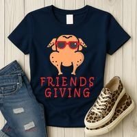 Friendsgiving Cool Thanksgiving Turkey Funny Women's T-Shirt thumb 3