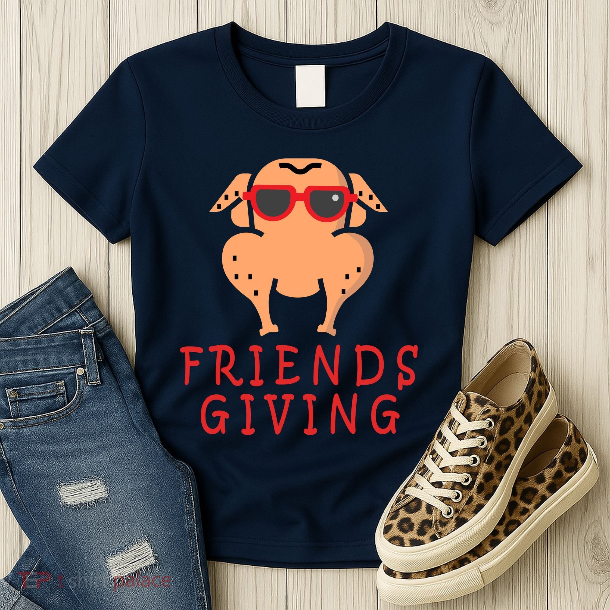 Friendsgiving Cool Thanksgiving Turkey Funny Women's T-Shirt