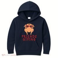 Friendsgiving Cool Thanksgiving Turkey Funny Kids Hoodie thumb 0