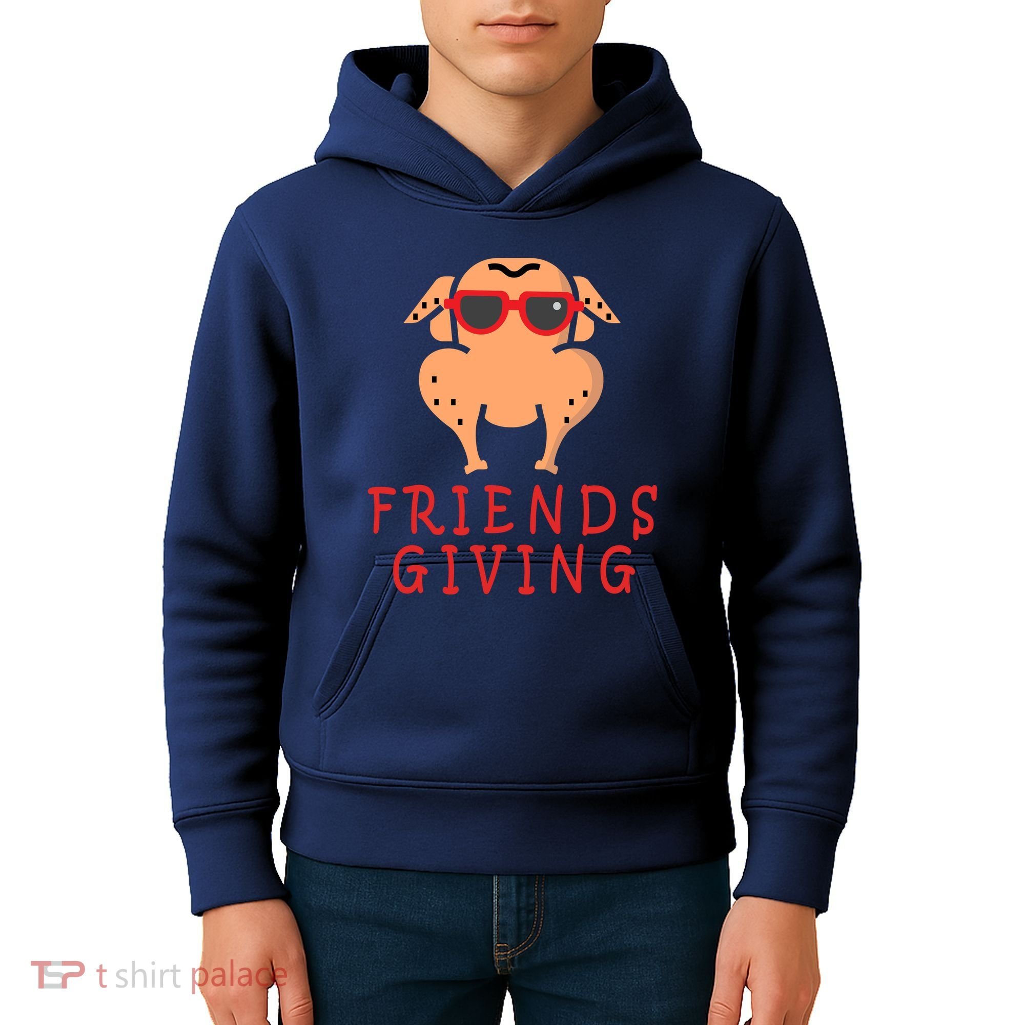 Friendsgiving Cool Thanksgiving Turkey Funny Kids Hoodie