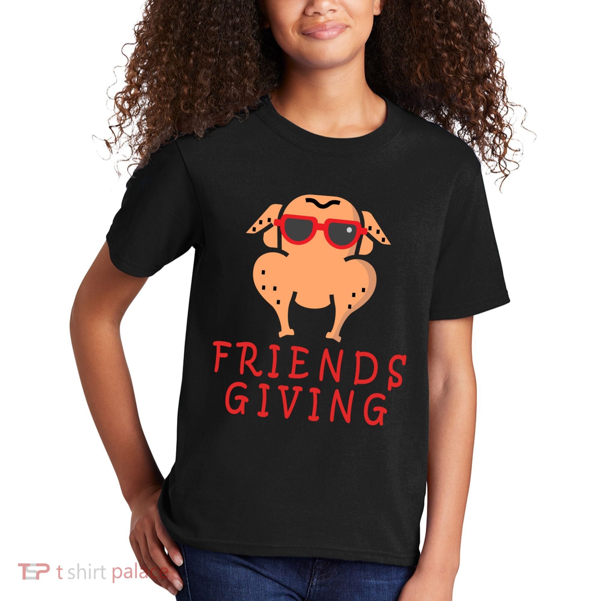 Friendsgiving Cool Thanksgiving Turkey Funny Kids T-Shirt
