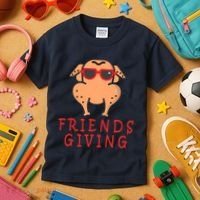 Friendsgiving Cool Thanksgiving Turkey Funny Kids T-Shirt thumb 3