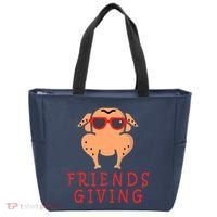 Friendsgiving Cool Thanksgiving Turkey Funny Tote Bag thumb 0