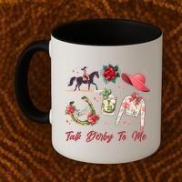 Funny Cute Talk Derby To Me Horse Racing Coffee Mug thumb 2