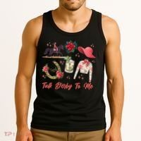 Funny Cute Talk Derby To Me Horse Racing Tank Top thumb 3