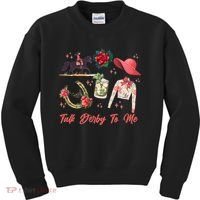 Funny Cute Talk Derby To Me Horse Racing Kids Sweatshirt thumb 0