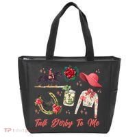 Funny Cute Talk Derby To Me Horse Racing Tote Bag thumb 0